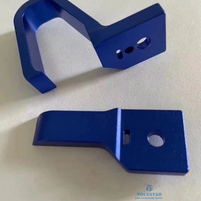 Motorcycle Accessories Mirror Holder Bracket Die Cast CNC Machined Parts Aluminium Blue Anodized