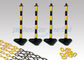 8 πλαστική σύνδεση αλυσίδων κώνων κυκλοφορίας ΚΚ διάμετρος με το μαύρο κίτρινο χρώμα